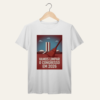 Nome do produto Camiseta Limpar o Congresso 2026: Voz Ativa | Algodão 100% (Prime-Premium)