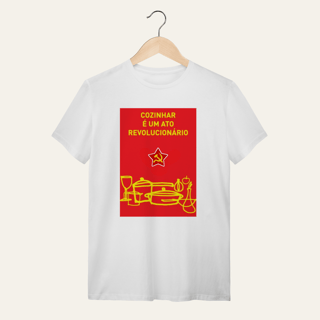 Nome do produto Camiseta Cozinhar é um Ato Revolucionário: Frases e Ideias - VOZ ATIVA | Algodão 100% (Quality)