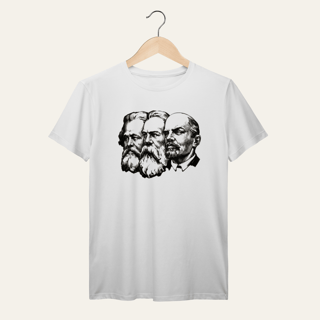 Nome do produto Camiseta Marx, Engels e Lenin: Socialismo no Mundo - VOZ ATIVA | Algodão 100% (Prime-Premium)