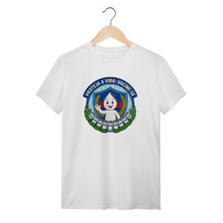 Nome do produto Camiseta Proteja a Vida: Vacine-se - Saúde e Trabalho - VOZ ATIVA | Algodão 100% (Quality)