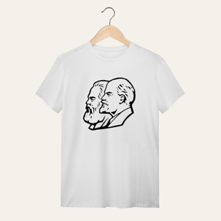 Nome do produto Camiseta Marx, Engels e Lenin: Teoria e Fundamentos - VOZ ATIVA | Algodão 100% (Quality)