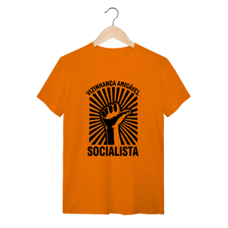 Nome do produto Camiseta Vizinhança Amigável Socialista: Sátira Ativa - VOZ ATIVA | Algodão 100% (Quality)