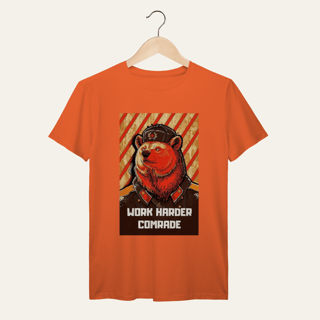 Nome do produto Camiseta Urso Soviético: Dignidade e Trabalho - VOZ ATIVA | Algodão 100% (Prime-Premium)