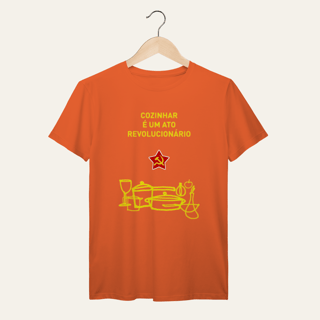 Nome do produto Camiseta Cozinhar é um Ato Revolucionário: Frases e Ideias - VOZ ATIVA | Algodão 100% (Prime-Premium)