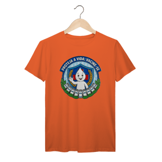 Nome do produto Camiseta Proteja a Vida: Vacine-se - Saúde e Trabalho - VOZ ATIVA | Algodão 100% (Prime-Premium)