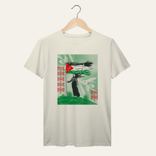 Nome do produto Camiseta Resistência Palestina: Luta e Resistência - VOZ ATIVA | Algodão 100% (Prime-Premium)