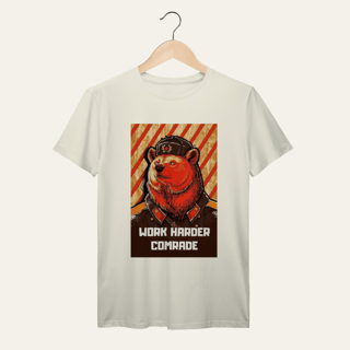 Nome do produto Camiseta Urso Soviético: Dignidade e Trabalho - VOZ ATIVA | Algodão 100% (Prime-Premium)