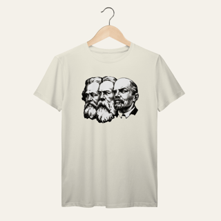 Nome do produto Camiseta Marx, Engels e Lenin: Socialismo no Mundo - VOZ ATIVA | Algodão 100% (Prime-Premium)