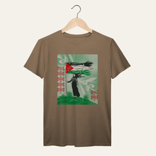 Nome do produto Camiseta Resistência Palestina: Luta e Resistência - VOZ ATIVA | Algodão 100% (Prime-Premium)