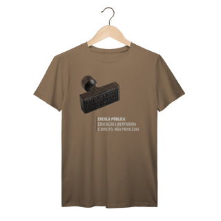 Nome do produto Camiseta Escola Pública: Educação Libertadora - Saúde e Trabalho - VOZ ATIVA | Algodão 100% (Prime-Premium)