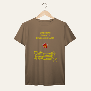 Nome do produto Camiseta Cozinhar é um Ato Revolucionário: Frases e Ideias - VOZ ATIVA | Algodão 100% (Prime-Premium)