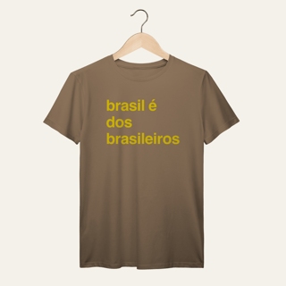 Nome do produto Camiseta O Brasil é dos Brasileiros: Frases e Ideias - VOZ ATIVA | Algodão 100% (Prime-Premium)