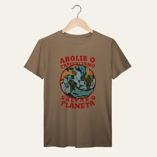 Nome do produto Camiseta Abolir o Capitalismo: Terra e Natureza - VOZ ATIVA | Algodão 100% (Prime-Premium)