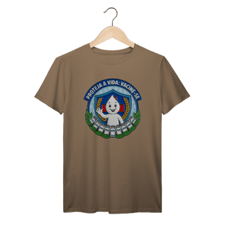 Nome do produto Camiseta Proteja a Vida: Vacine-se - Saúde e Trabalho - VOZ ATIVA | Algodão 100% (Prime-Premium)