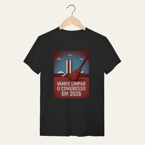 Camiseta Limpar o Congresso 2026: Voz Ativa | Algodão 100% (Quality)