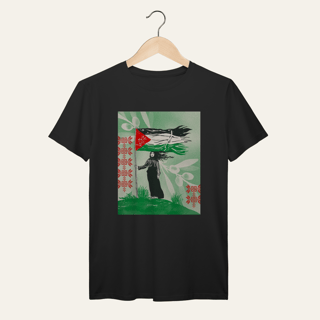 Nome do produto Camiseta Resistência Palestina: Luta e Resistência - VOZ ATIVA | Algodão 100% (Prime-Premium)