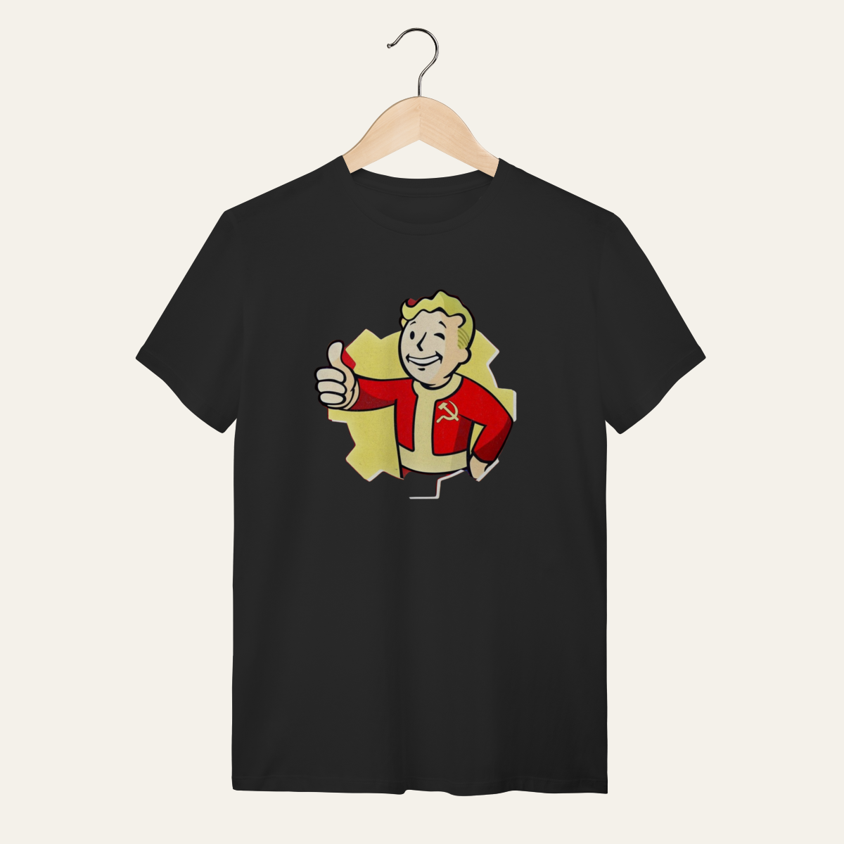 Nome do produto: Camiseta Vault Boy Revolucionário: Sátira Ativa - VOZ ATIVA | Algodão 100% (Quality)