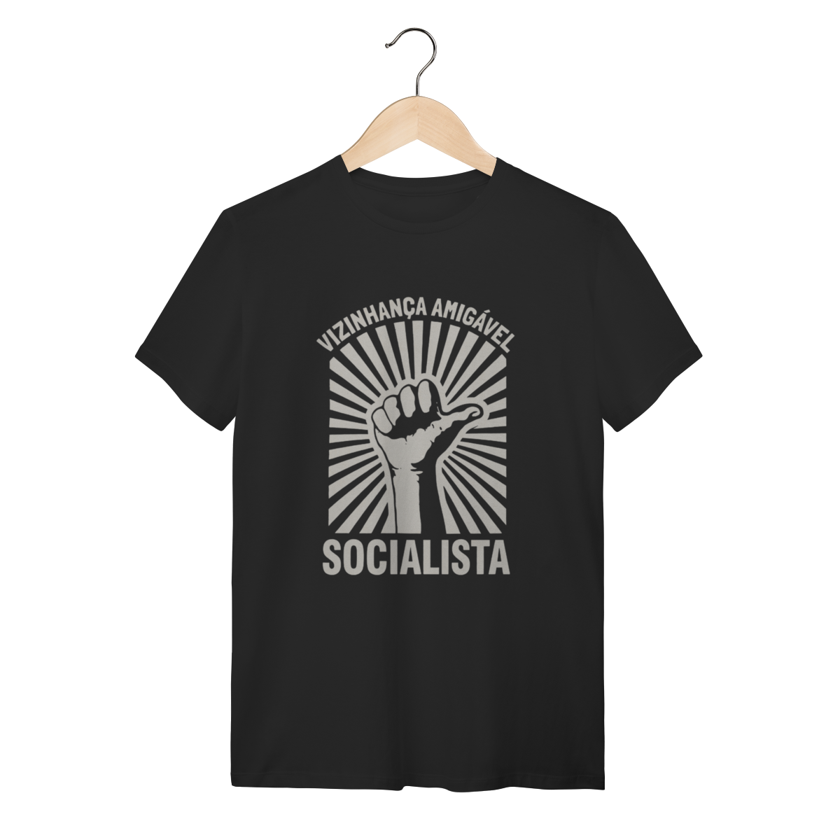 Nome do produto: Camiseta Vizinhança Amigável Socialista: Sátira Ativa - VOZ ATIVA | Algodão 100% (Quality)