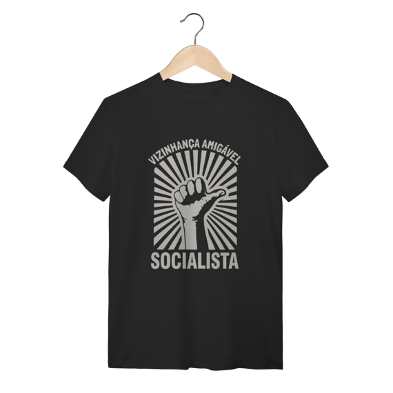 Camiseta Vizinhança Amigável Socialista: Sátira Ativa - VOZ ATIVA | Algodão 100% (Quality)