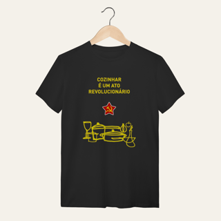 Nome do produto Camiseta Cozinhar é um Ato Revolucionário: Frases e Ideias - VOZ ATIVA | Algodão 100% (Quality)