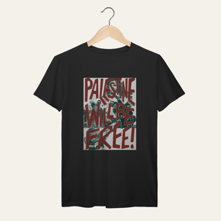 Nome do produto Camiseta Palestine Will Be Free: Luta e Resistência - VOZ ATIVA | Algodão 100% (Prime-Premium)
