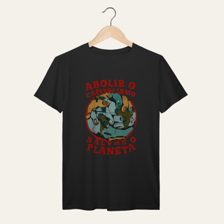 Nome do produto Camiseta Abolir o Capitalismo: Terra e Natureza - VOZ ATIVA | Algodão 100% (Prime-Premium)