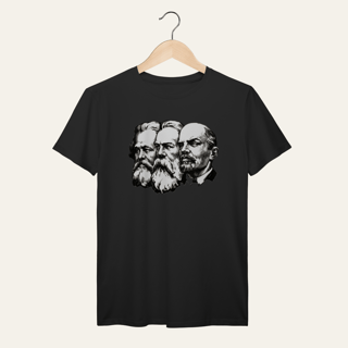 Nome do produto Camiseta Marx, Engels e Lenin: Socialismo no Mundo - VOZ ATIVA | Algodão 100% (Prime-Premium)