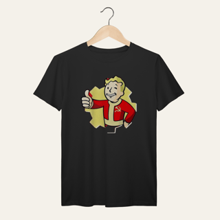 Nome do produto Camiseta Vault Boy Revolucionário: Sátira Ativa - VOZ ATIVA | Algodão 100% (Prime-Premium)