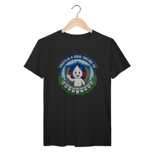 Nome do produto Camiseta Proteja a Vida: Vacine-se - Saúde e Trabalho - VOZ ATIVA | Algodão 100% (Prime-Premium)