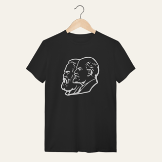 Nome do produto Camiseta Marx, Engels e Lenin: Teoria e Fundamentos - VOZ ATIVA | Algodão 100% (Quality)