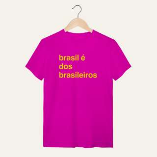 Nome do produto Camiseta O Brasil é dos Brasileiros: Frases e Ideias - VOZ ATIVA | Algodão 100% (Quality)