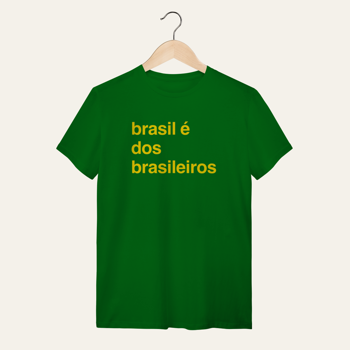 Nome do produto: Camiseta O Brasil é dos Brasileiros: Frases e Ideias - VOZ ATIVA | Algodão 100% (Quality)