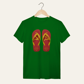 Nome do produto Camiseta Havaianas Foice e Martelo: Sátira Ativa - VOZ ATIVA | Algodão 100% (Quality)