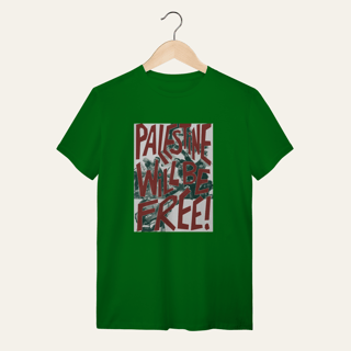 Nome do produto Camiseta Palestine Will Be Free: Luta e Resistência - VOZ ATIVA | Algodão 100% (Quality)