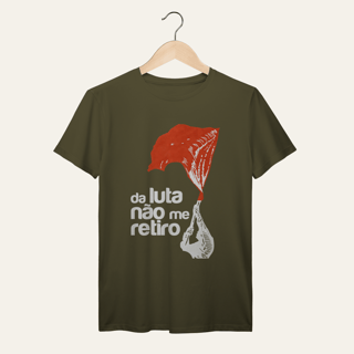 Nome do produto Camiseta Da Luta Não Me Retiro: Firmeza e Ideia - VOZ ATIVA | Algodão 100% (Prime-Premium)