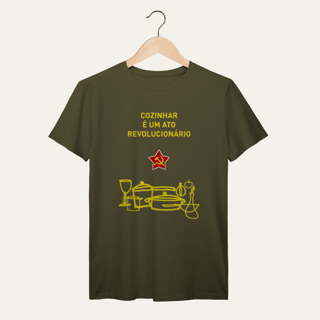 Nome do produto Camiseta Cozinhar é um Ato Revolucionário: Frases e Ideias - VOZ ATIVA | Algodão 100% (Prime-Premium)