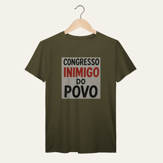 Nome do produto Camiseta Congresso Inimigo do Povo: Resistência e Luta - VOZ ATIVA | Algodão 100% (Prime-Premium)