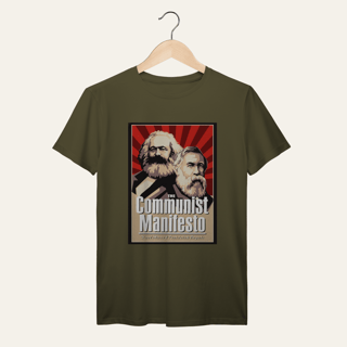Nome do produto Camiseta Manifesto Comunista: Teoria e Luta - VOZ ATIVA | Algodão 100% (Prime-Premium)
