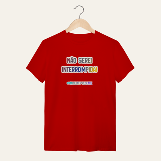 Nome do produto Camiseta Não Serei Interrompida: Marielle Franco | Voz Ativa  | Algodão 100% (Quality)