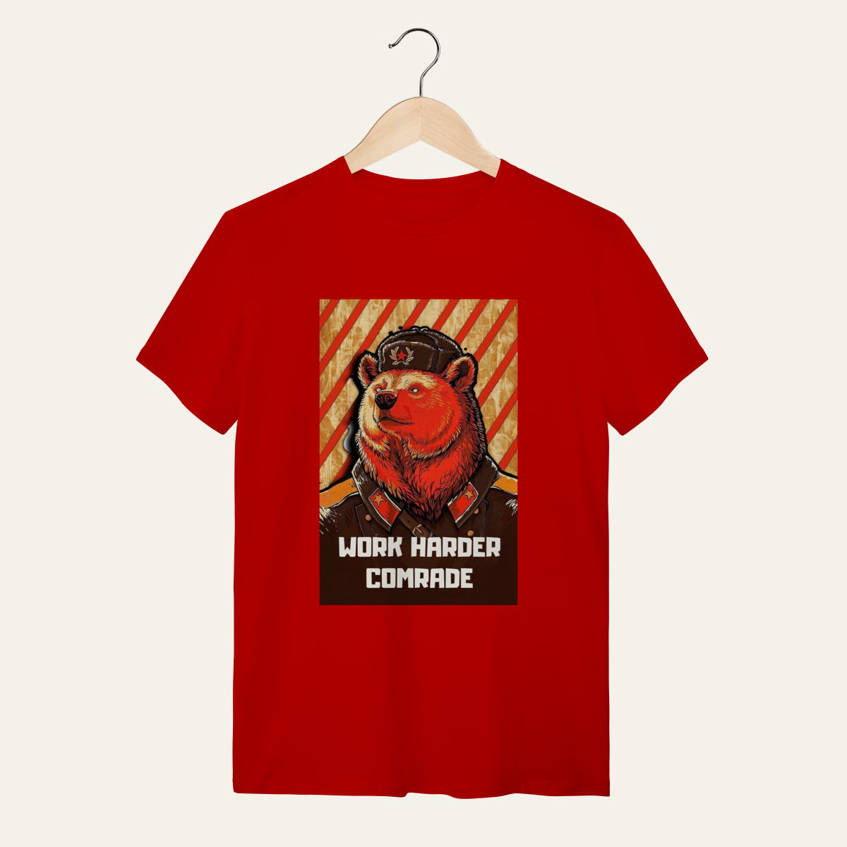 Nome do produto: Camiseta Urso Soviético: Dignidade e Trabalho - VOZ ATIVA | Algodão 100% (Quality)
