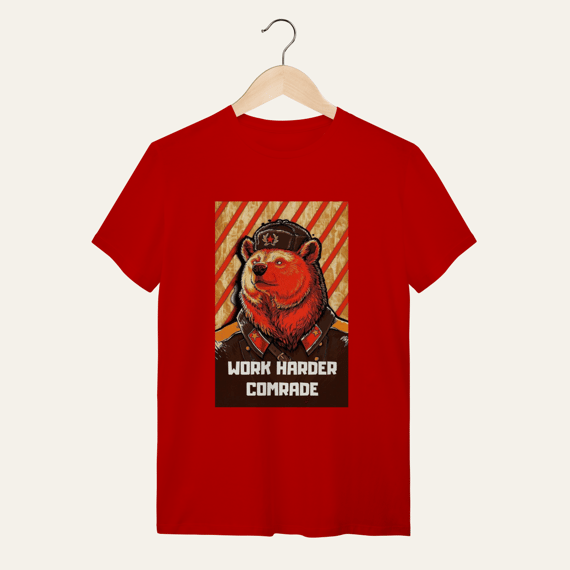 Camiseta Urso Soviético: Dignidade e Trabalho - VOZ ATIVA | Algodão 100% (Quality)