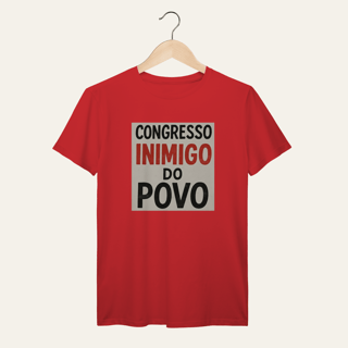 Nome do produto Camiseta Congresso Inimigo do Povo: Resistência e Luta - VOZ ATIVA | Algodão 100% (Prime-Premium)