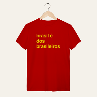 Nome do produto Camiseta O Brasil é dos Brasileiros: Frases e Ideias - VOZ ATIVA | Algodão 100% (Quality)