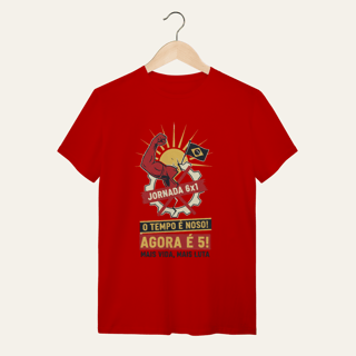 Nome do produto Camiseta Jornada 6x1: O Tempo é Nosso - VOZ ATIVA | Algodão 100% (Quality)