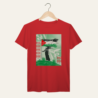 Nome do produto Camiseta Resistência Palestina: Luta e Resistência - VOZ ATIVA | Algodão 100% (Prime-Premium)