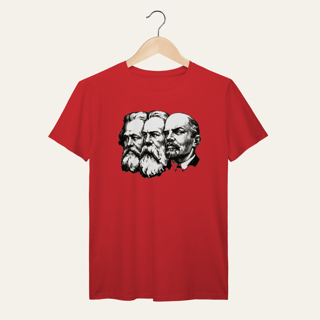 Nome do produto Camiseta Marx, Engels e Lenin: Socialismo no Mundo - VOZ ATIVA | Algodão 100% (Prime-Premium)