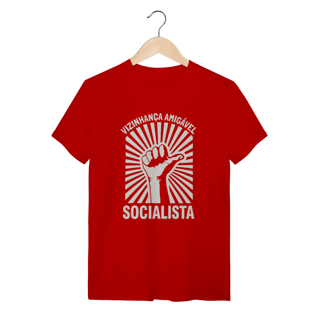 Nome do produto Camiseta Vizinhança Amigável Socialista: Sátira Ativa - VOZ ATIVA | Algodão 100% (Quality)