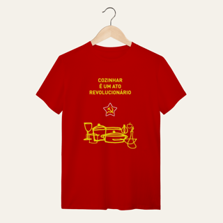 Nome do produto Camiseta Cozinhar é um Ato Revolucionário: Frases e Ideias - VOZ ATIVA | Algodão 100% (Quality)