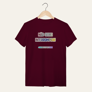Nome do produto Camiseta Não Serei Interrompida: Marielle Franco | Voz Ativa  | Algodão 100% (Quality)