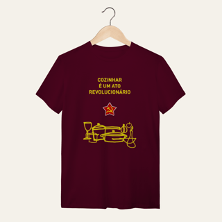 Nome do produto Camiseta Cozinhar é um Ato Revolucionário: Frases e Ideias - VOZ ATIVA | Algodão 100% (Quality)